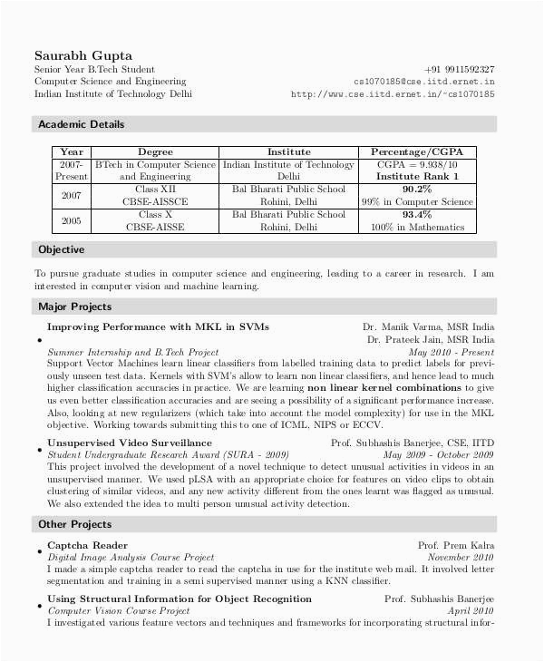 b tech fresher resume format doc