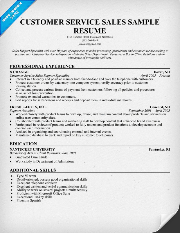 customer service resume examples