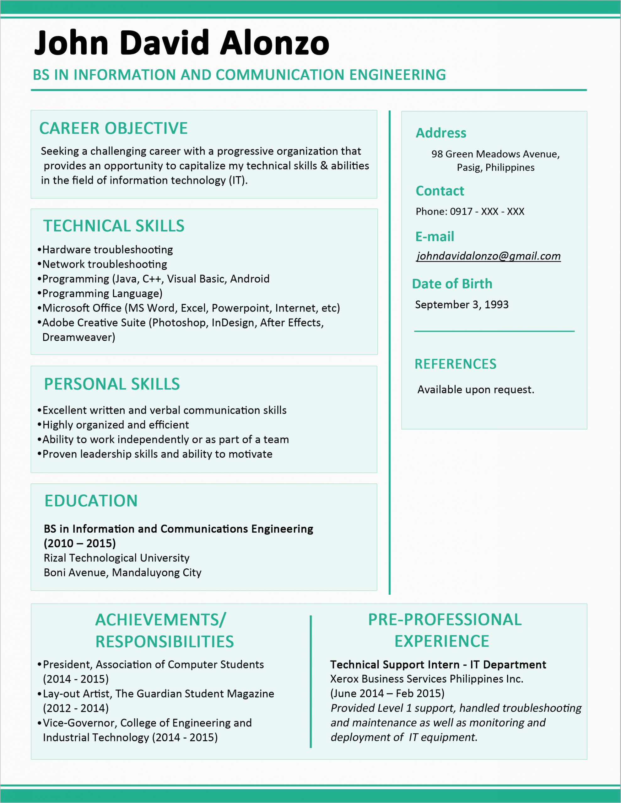 simple basic resume templates