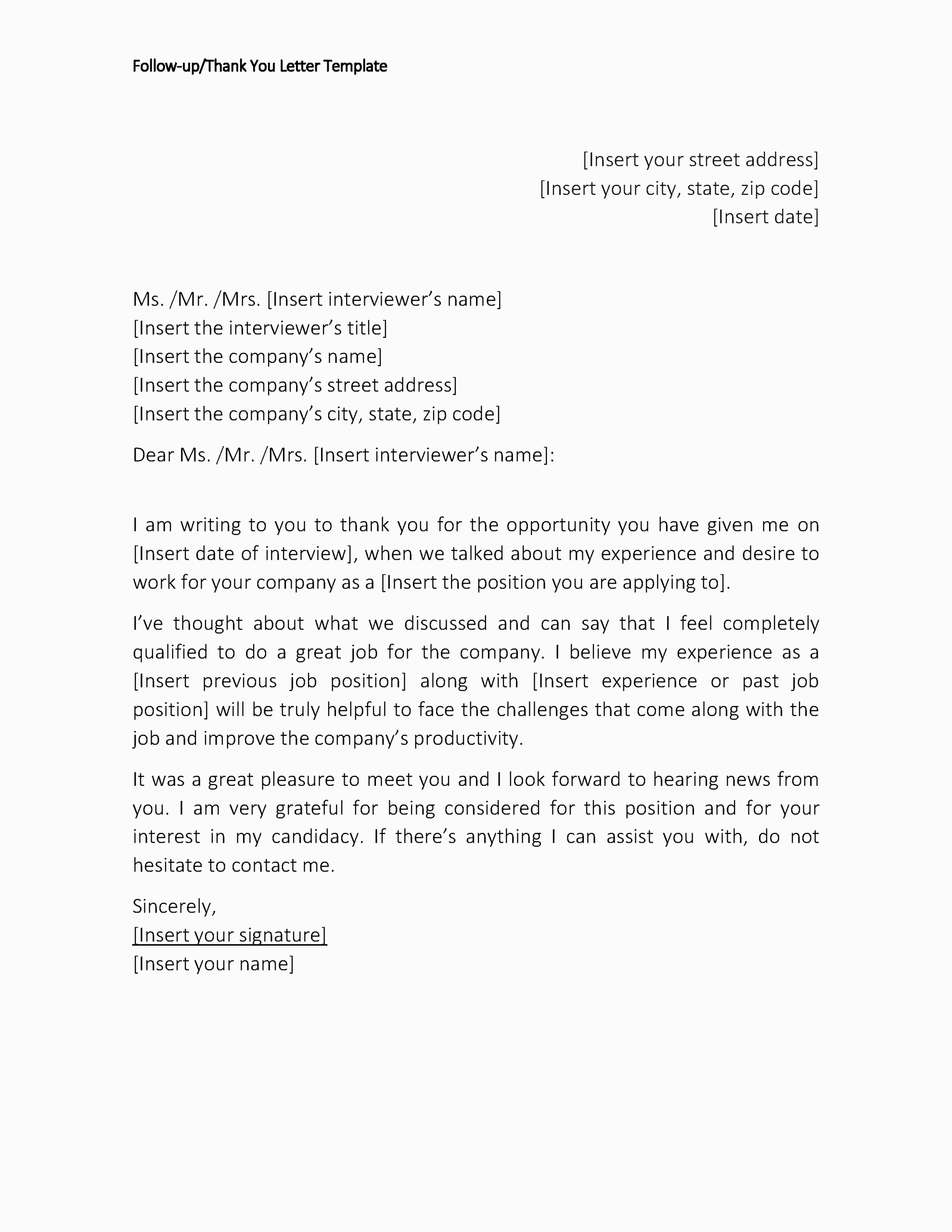 follow up letter after submitting resume for your needs