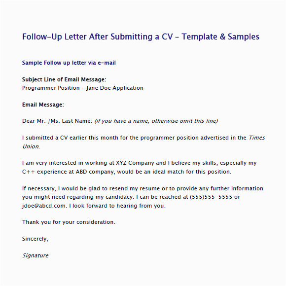 Follow Up Email after Resume Sample Free 5 Sample Follow Up Emails In Pdf