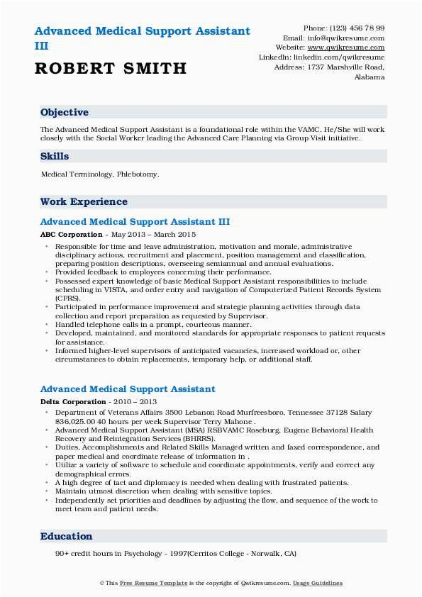 advanced medical support assistant