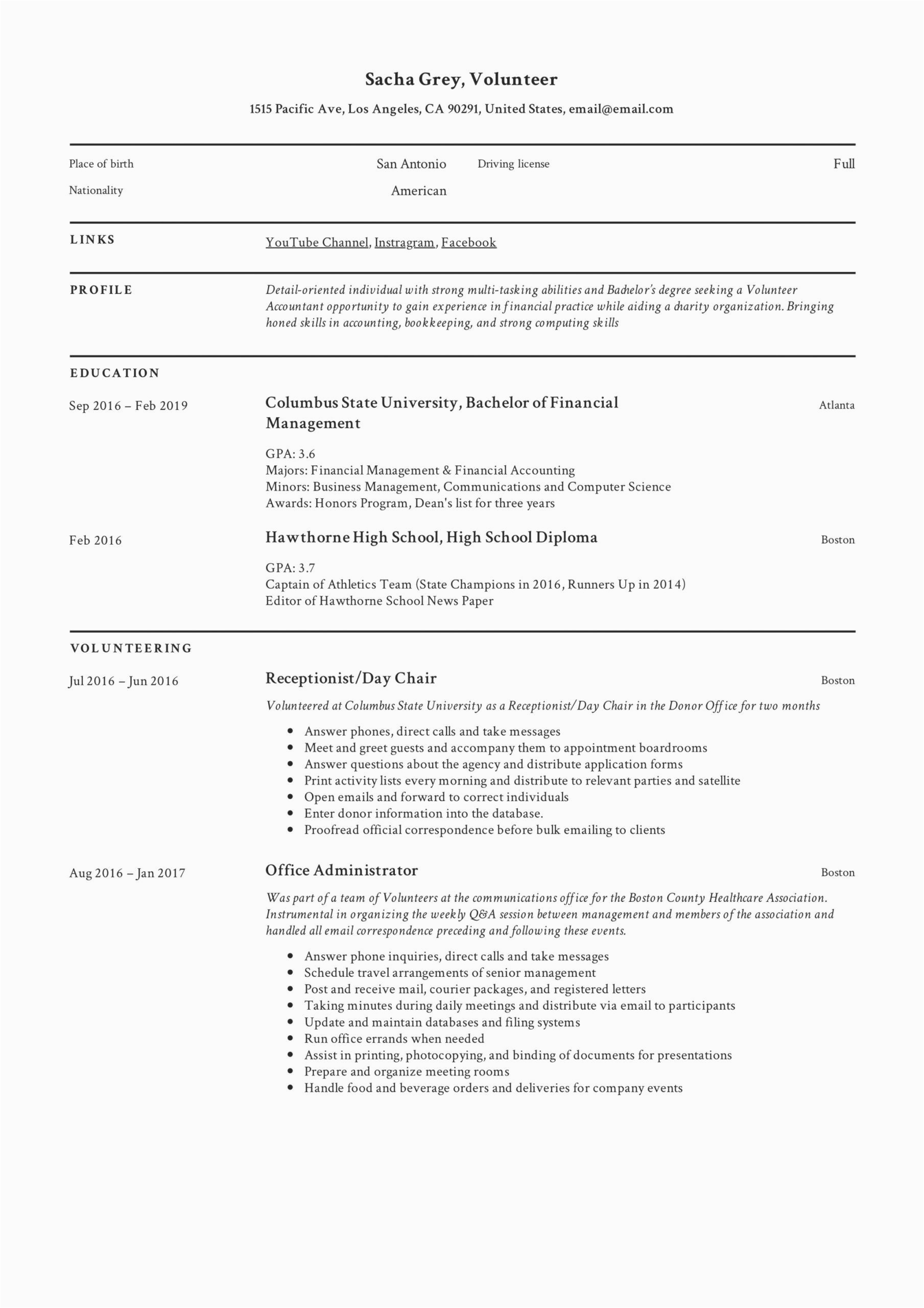 free volunteer resume sample writing guide pdfs 2019 volunteer job description template doc