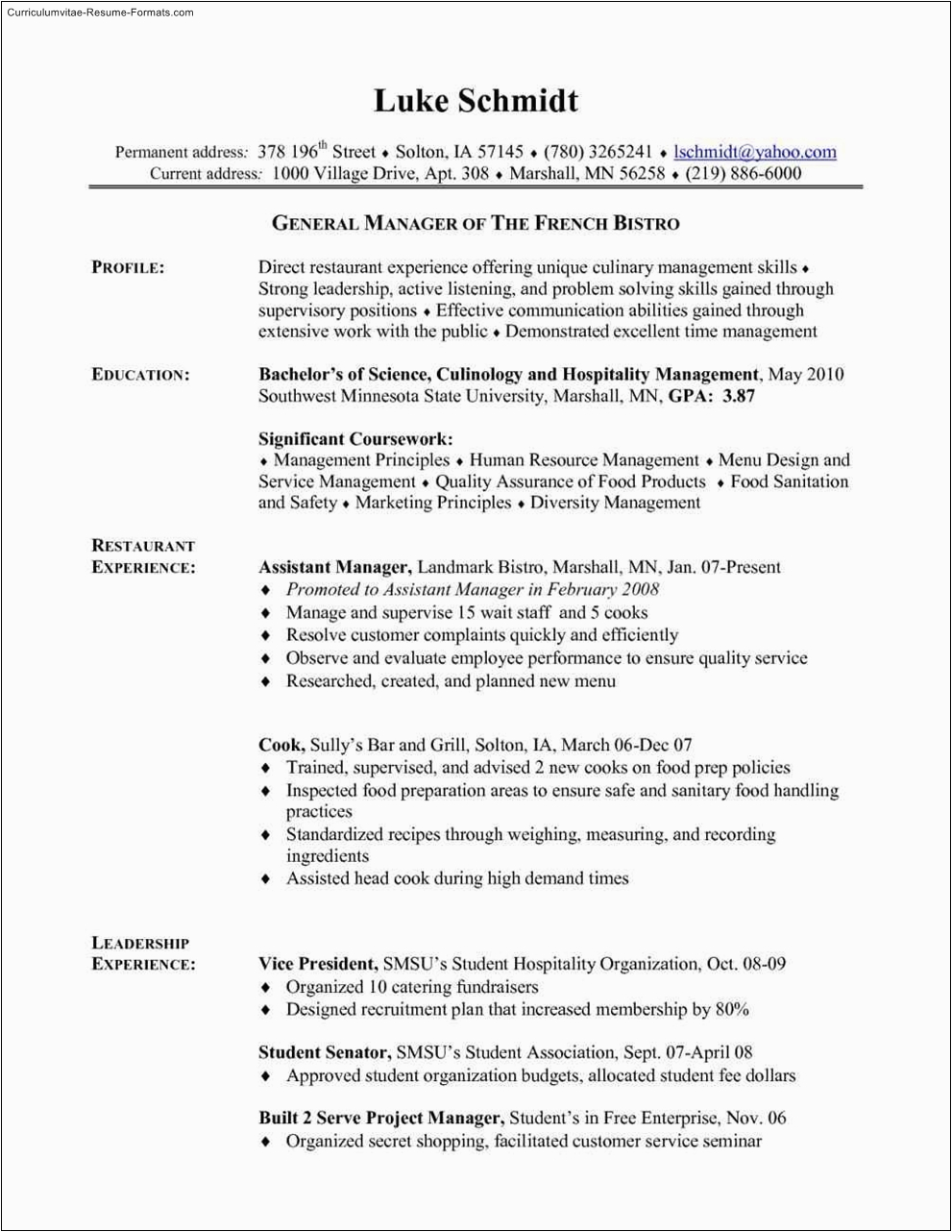 line cook resume template