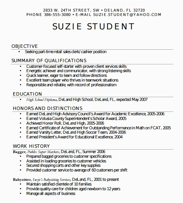 Simple Sample Resume for High School Student Free 6 Sample High School Resume Templates In Pdf