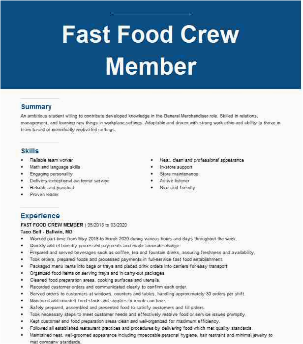 cashier fast food crew trainer 140ceb9361b3428f91a04f6a6e3708cf