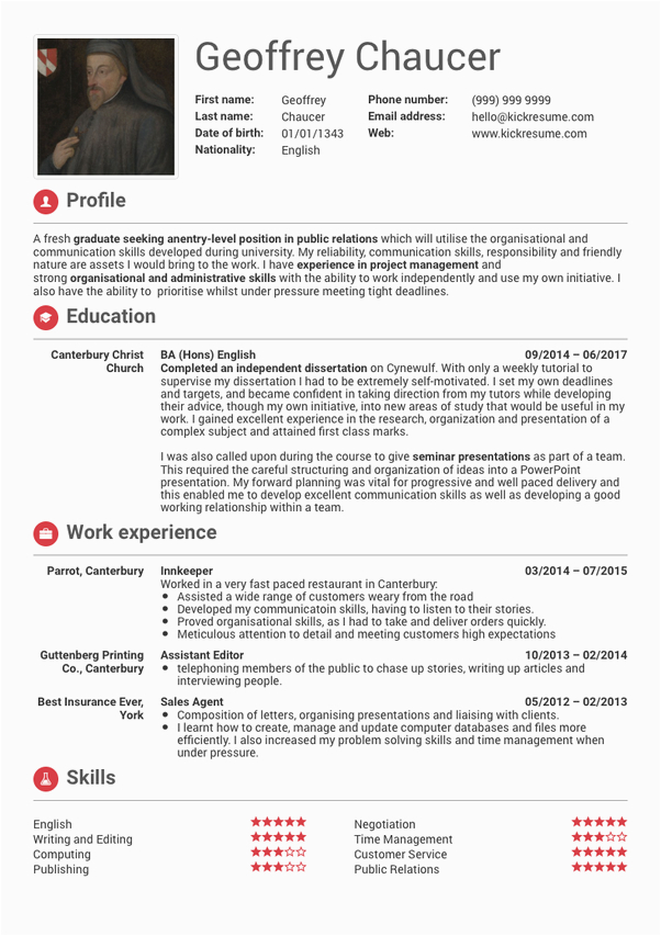I Need to Look at Sample Resumes What is the Best Cv format for A High School Graduate Quora