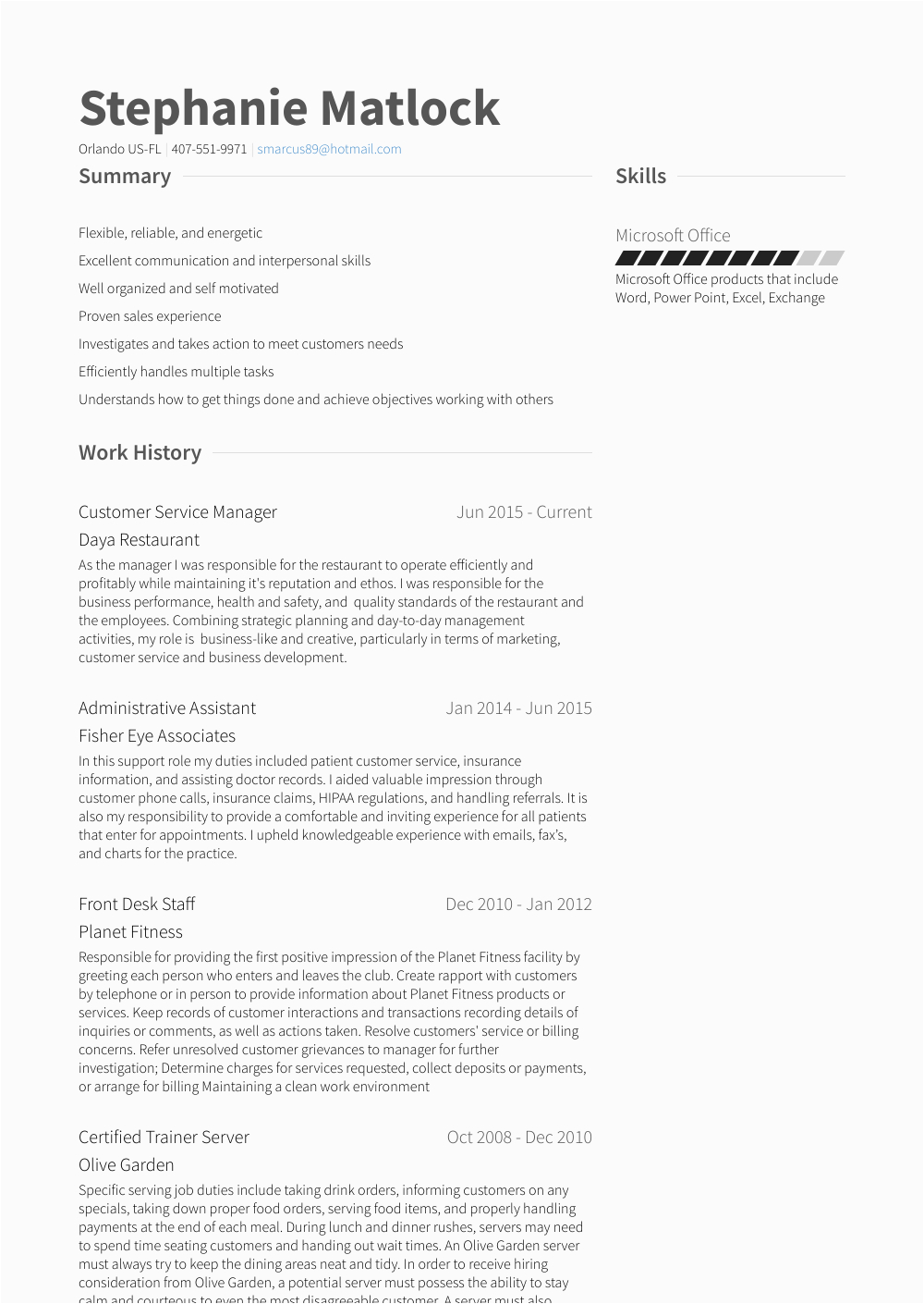 sample resume for stay at home mom