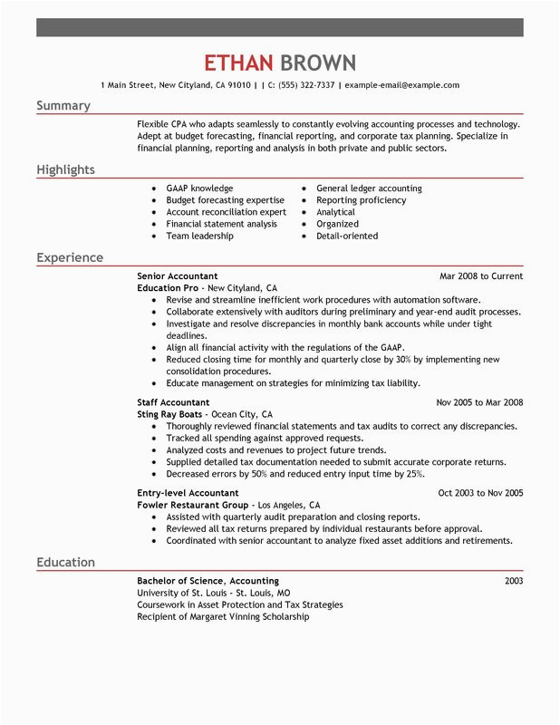 accountant resume sample