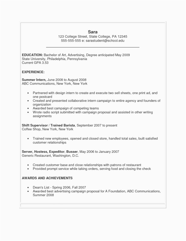 Resume Sample for Students Still In College Sample Resume for College Students Still In School