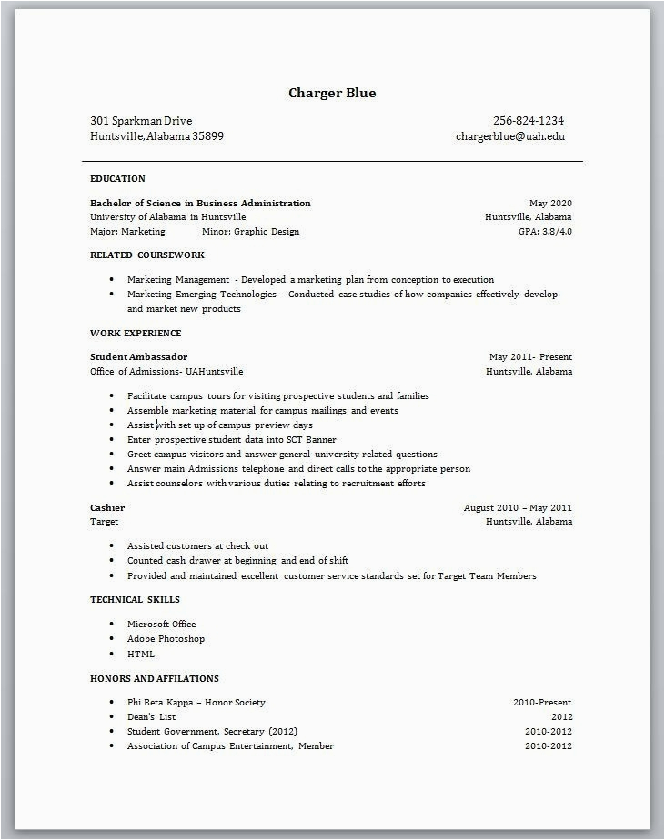 resume for students with no experience 2580