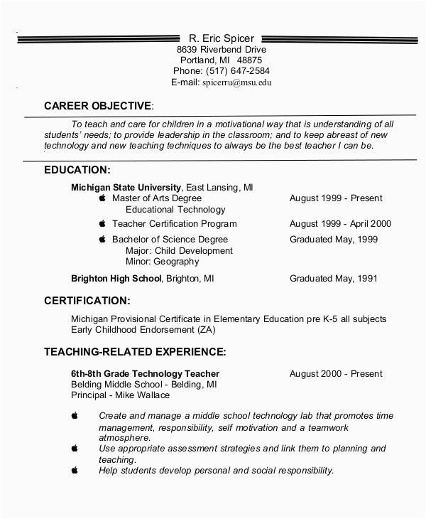 resume objective statement examples