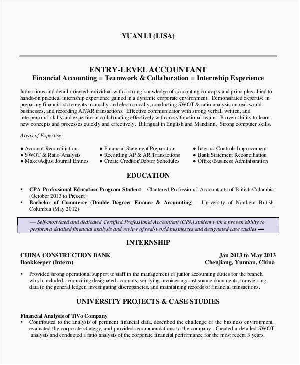Sample Of Functional Resume for Accountant 23 Accountant Resume Templates In Pdf