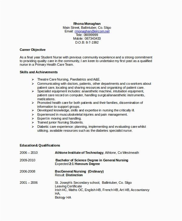sample resume objective templates