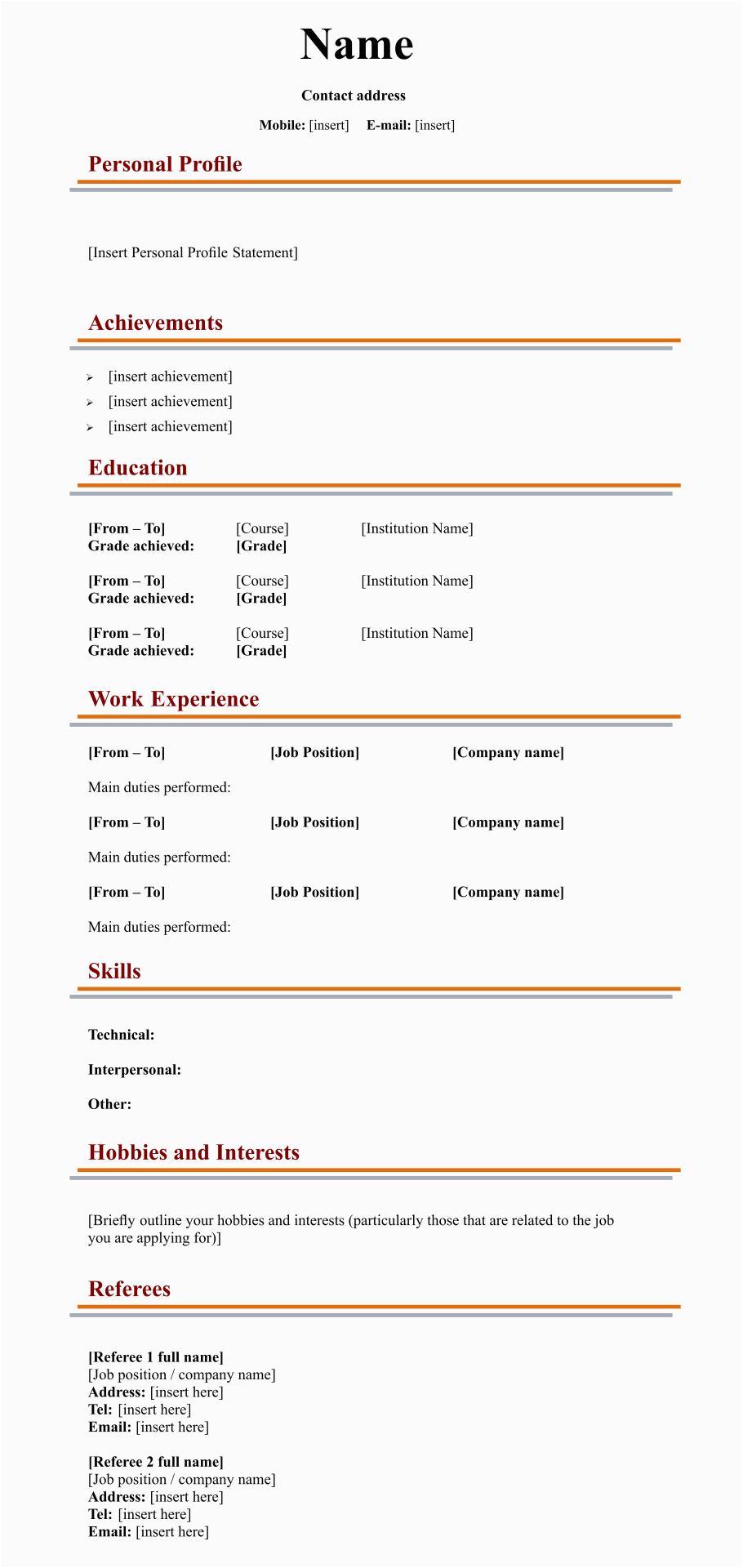 post fill in blank printable resume