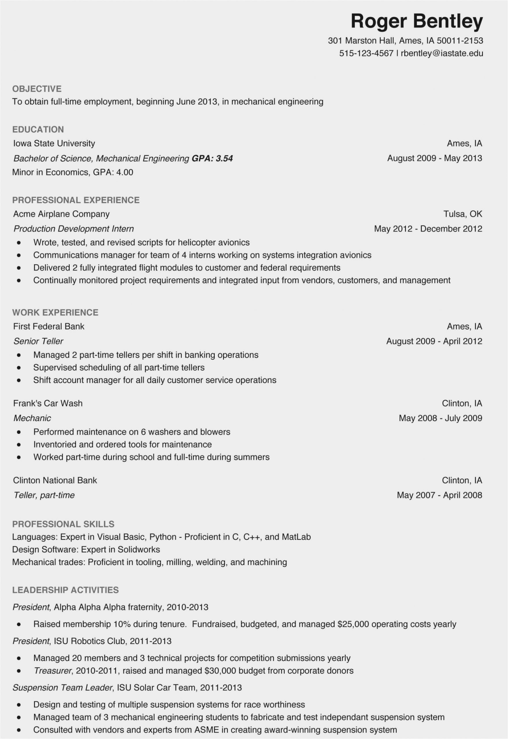 11 12 sample resume for civil engineer internship