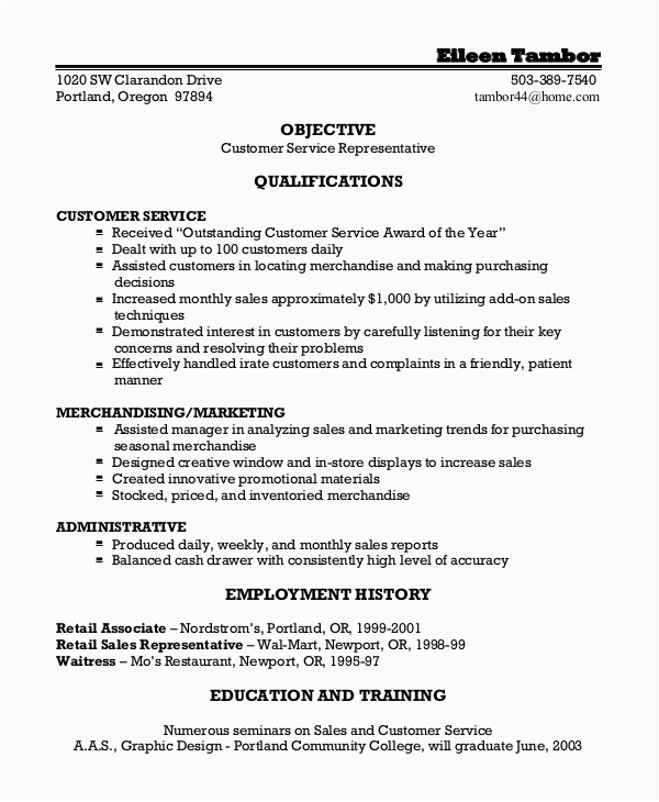 Sample Resume for Customer Service Jobs Free 8 Sample Customer Service Resume Templates In Ms