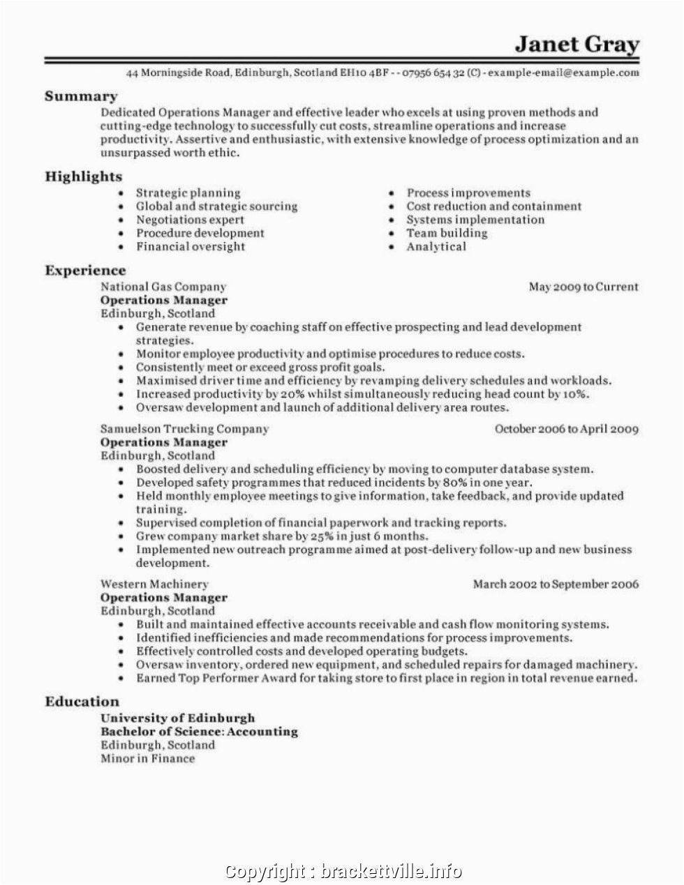 print sample resume for retail operations manager