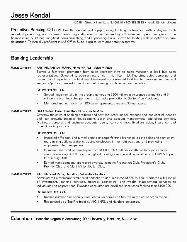 9 10 resume templates for banking jobs