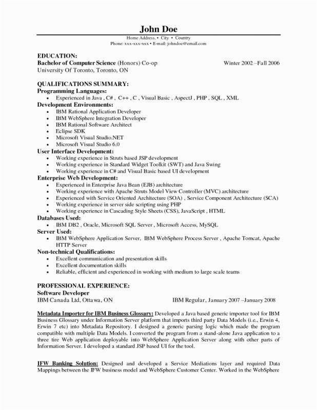 entry level software engineer resume