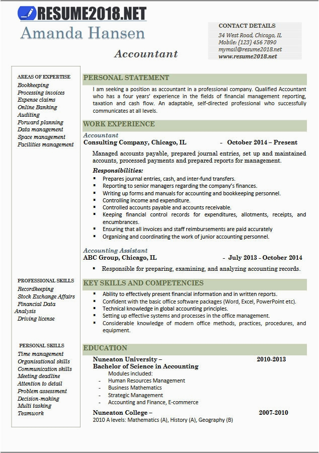 accountant resume examples 2018