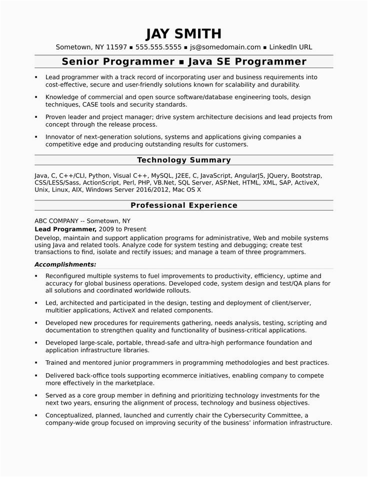 Java Developer Resume 8 Years Experience Sample 20 Java Developer Resume 5 Years Experience In 2020