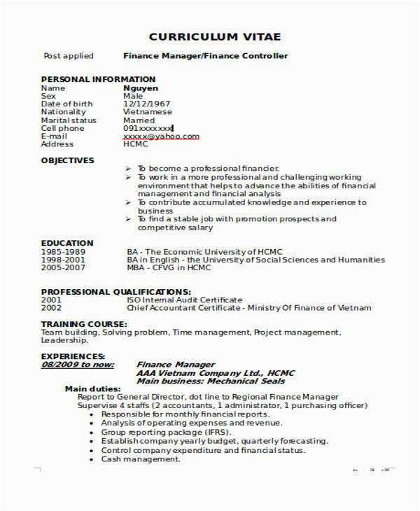 banking resume template word