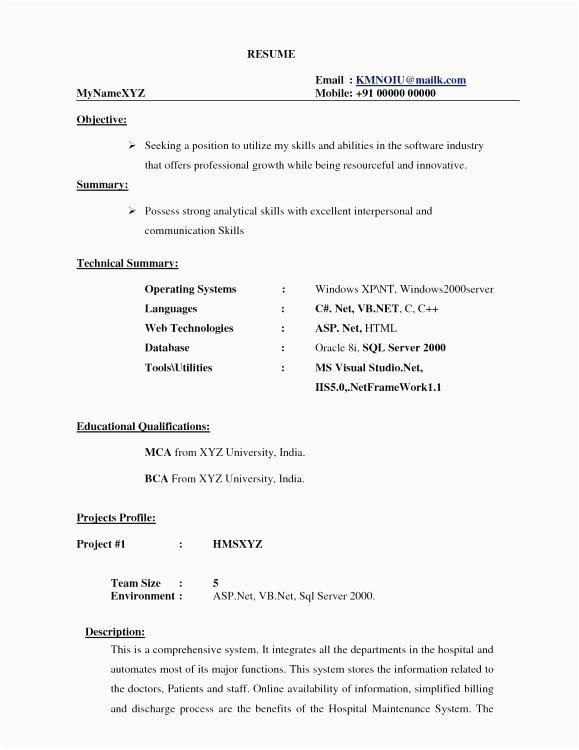 Resume Samples for B Pharm Freshers B Pharmacy Resume format for Freshers