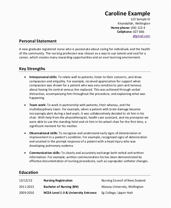 personal statement examples for nursing cv