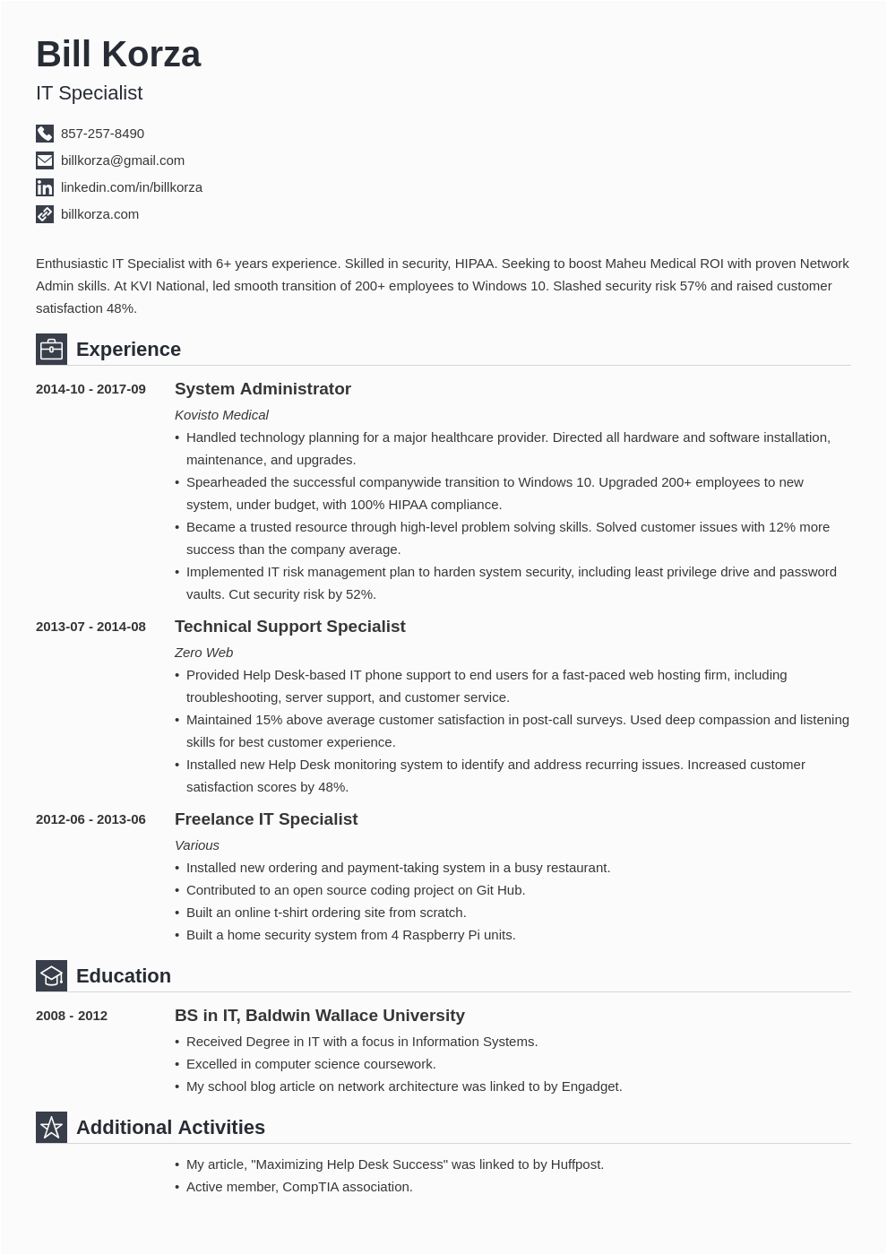 resume profile