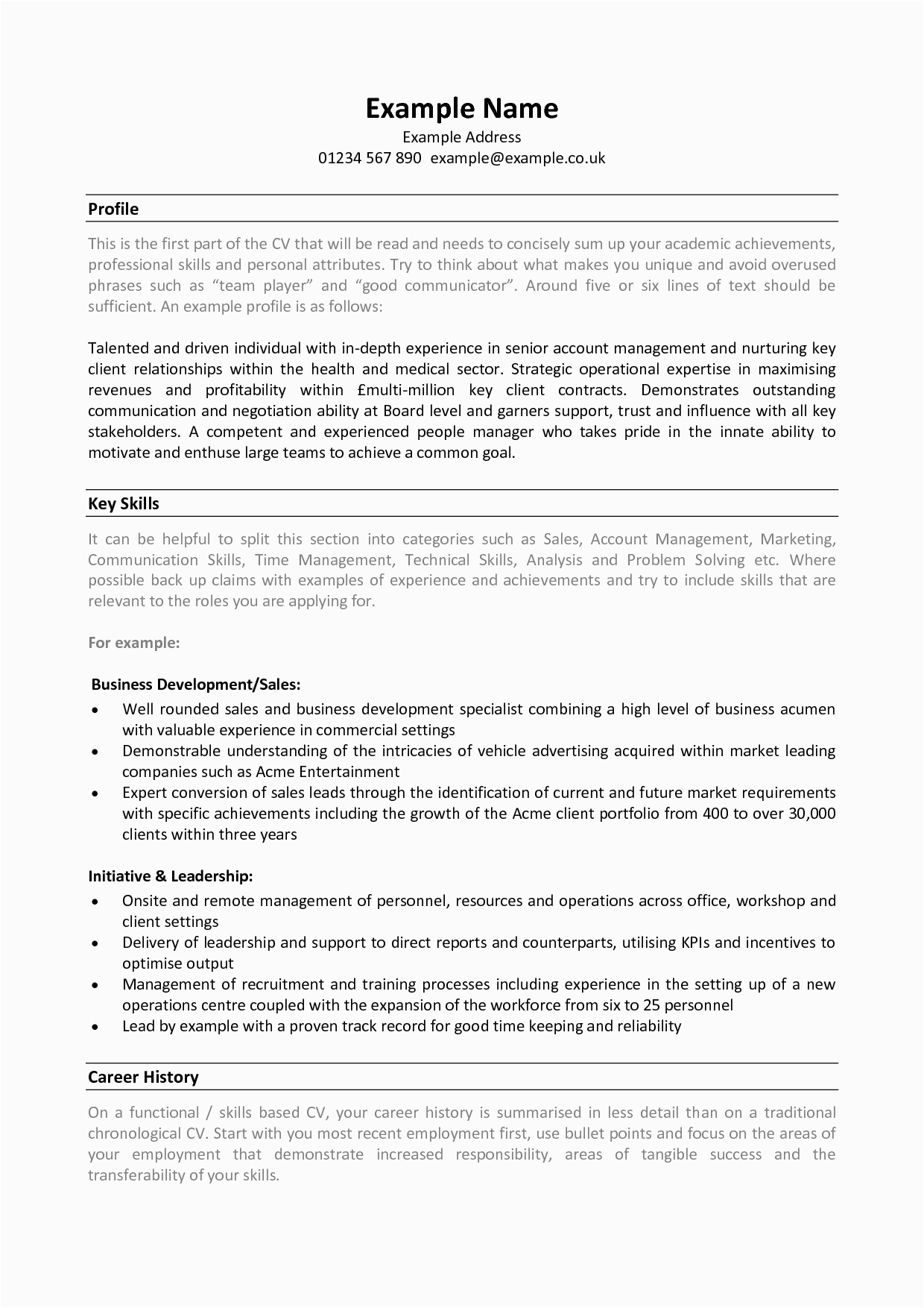 examples of professional skills for resume