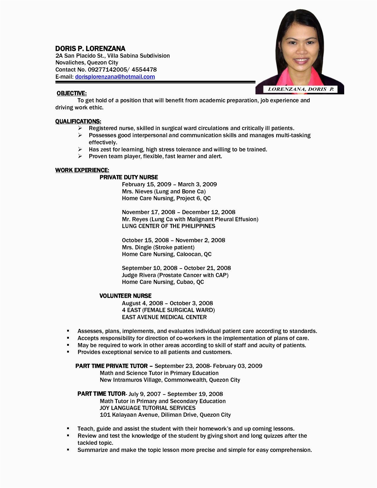 Sample Of Resume for Applying Teaching Job Resume Sample format for Job Application Best