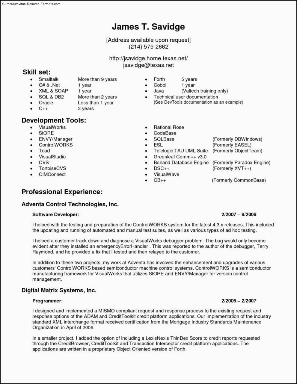 experienced resume templates