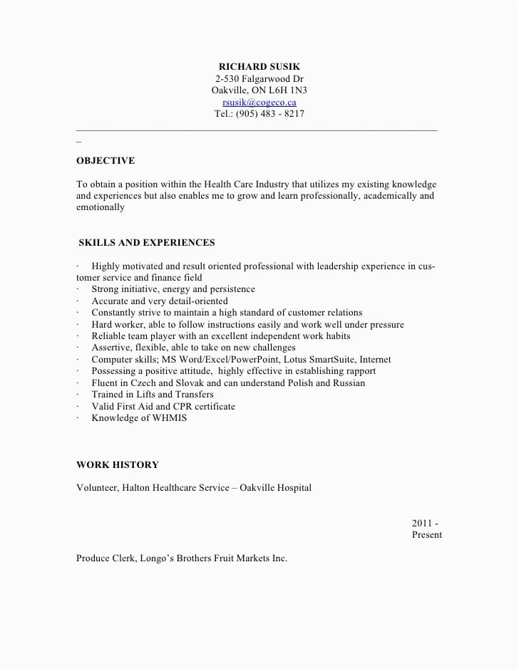 resume psw