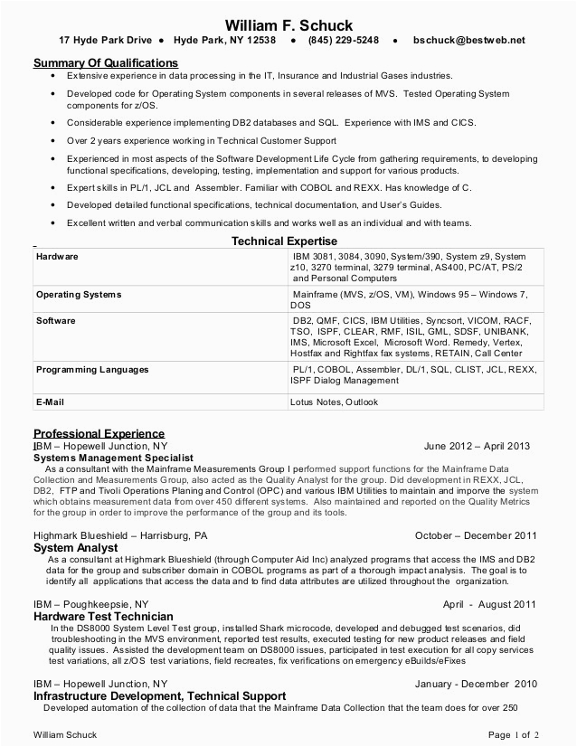 Sample Resume for 2 Years Experienced Mainframe Developer Sample Resume for 2 Years Experience In Mainframe