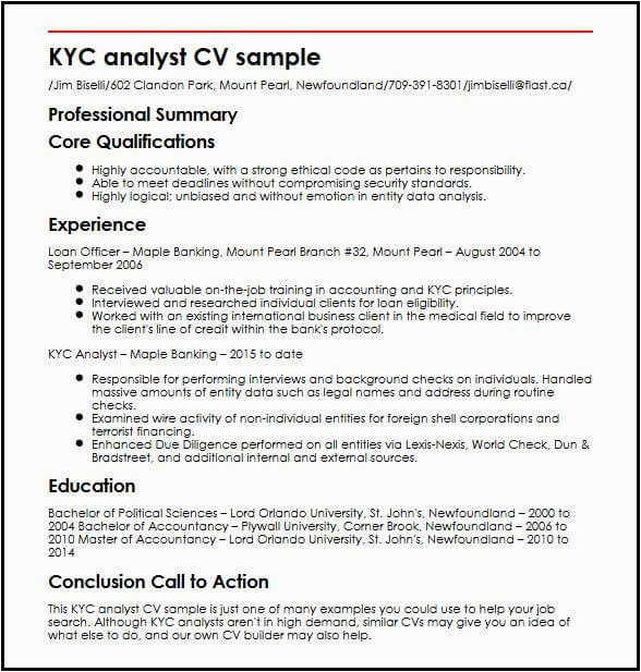 awesome aml kyc resume template
