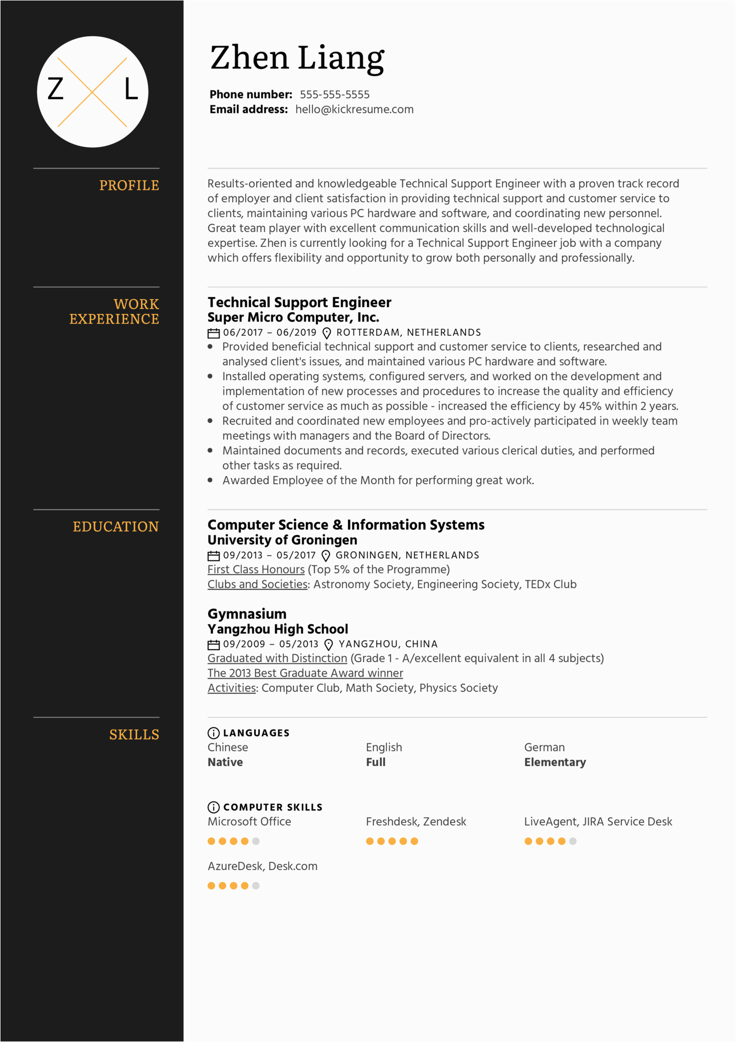 Sample Resume for Experienced Technical Support Engineer Technical Support Engineer Resume Template
