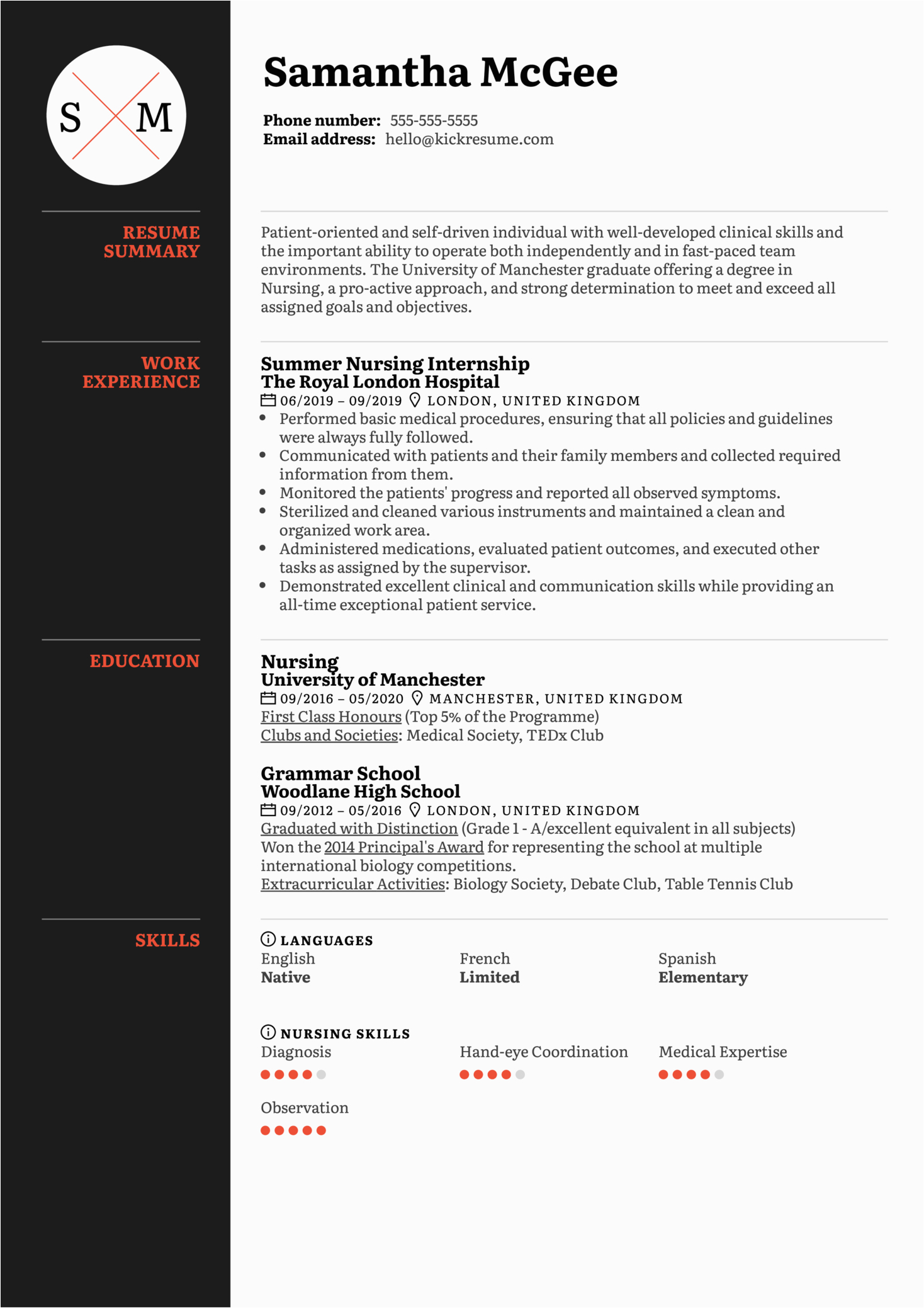 new grad nurse 1 resume sample