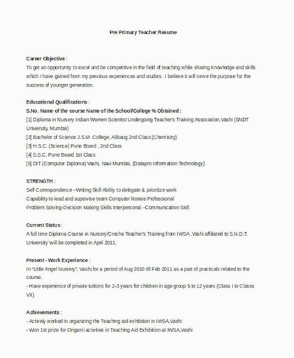 sample resume for english teacher in
