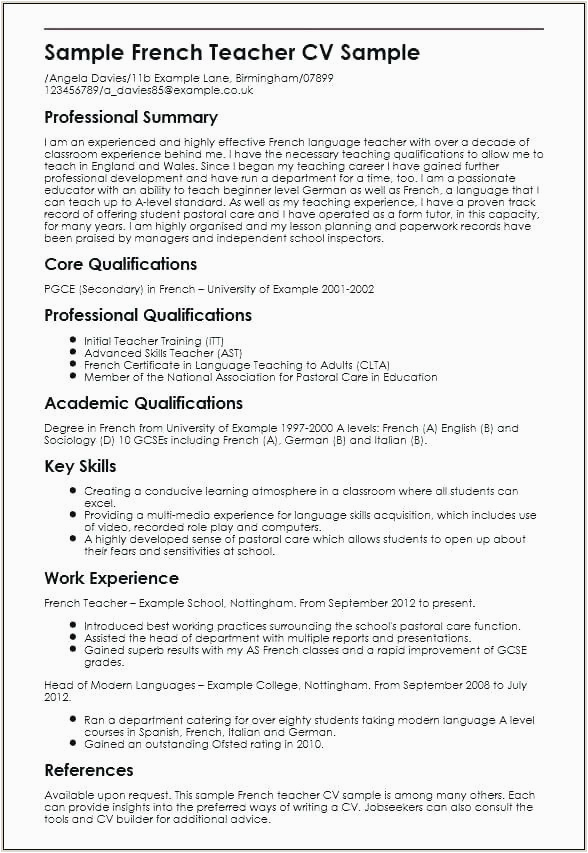 sample resume for teachers without