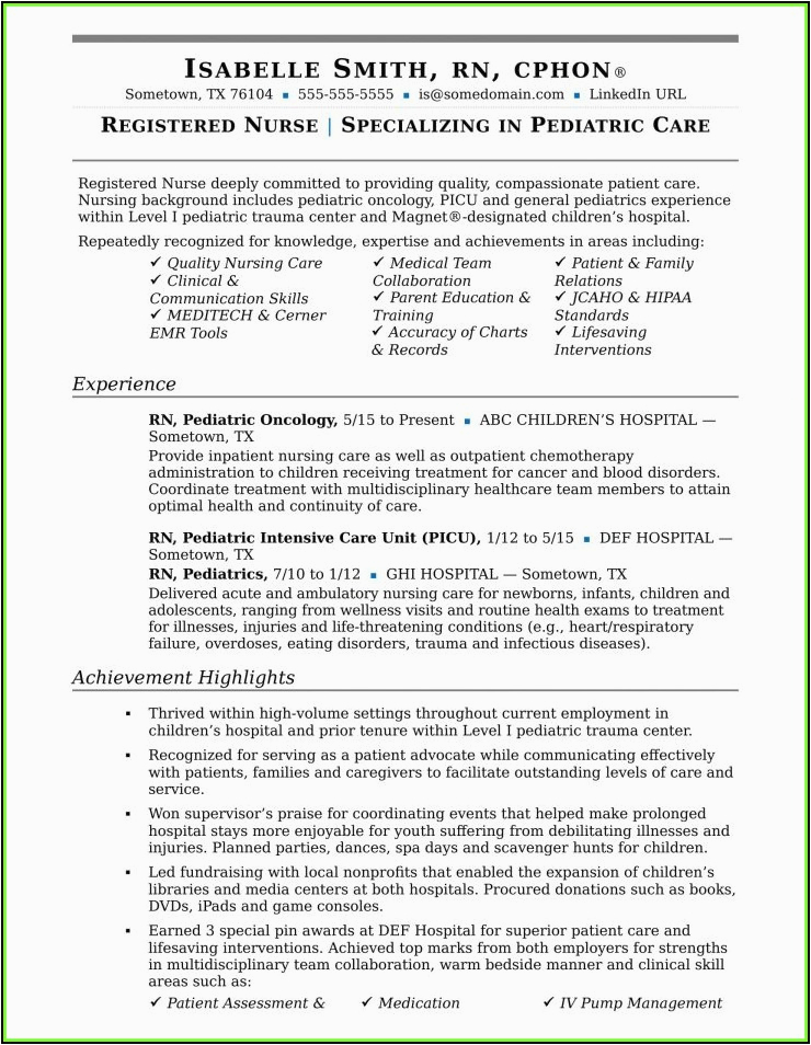 icu staff nurse resume sample