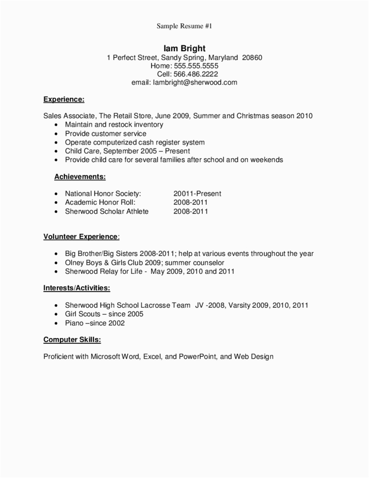 free sample resume for high school graduate