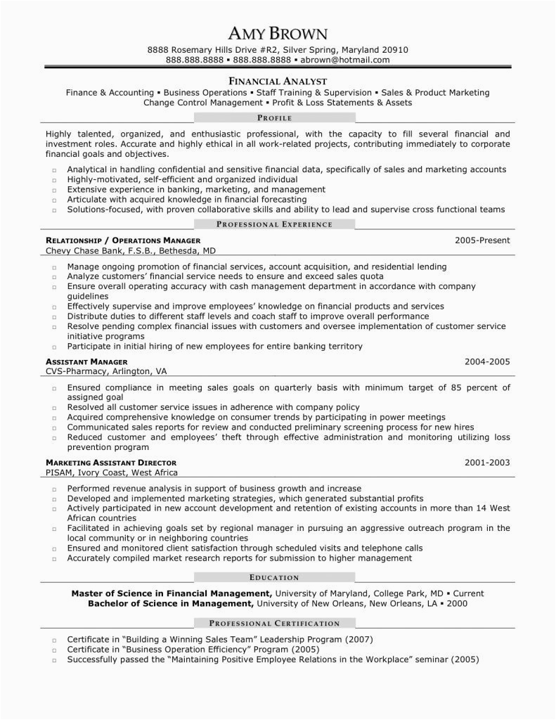 financial analyst resume sample with municated sales reports