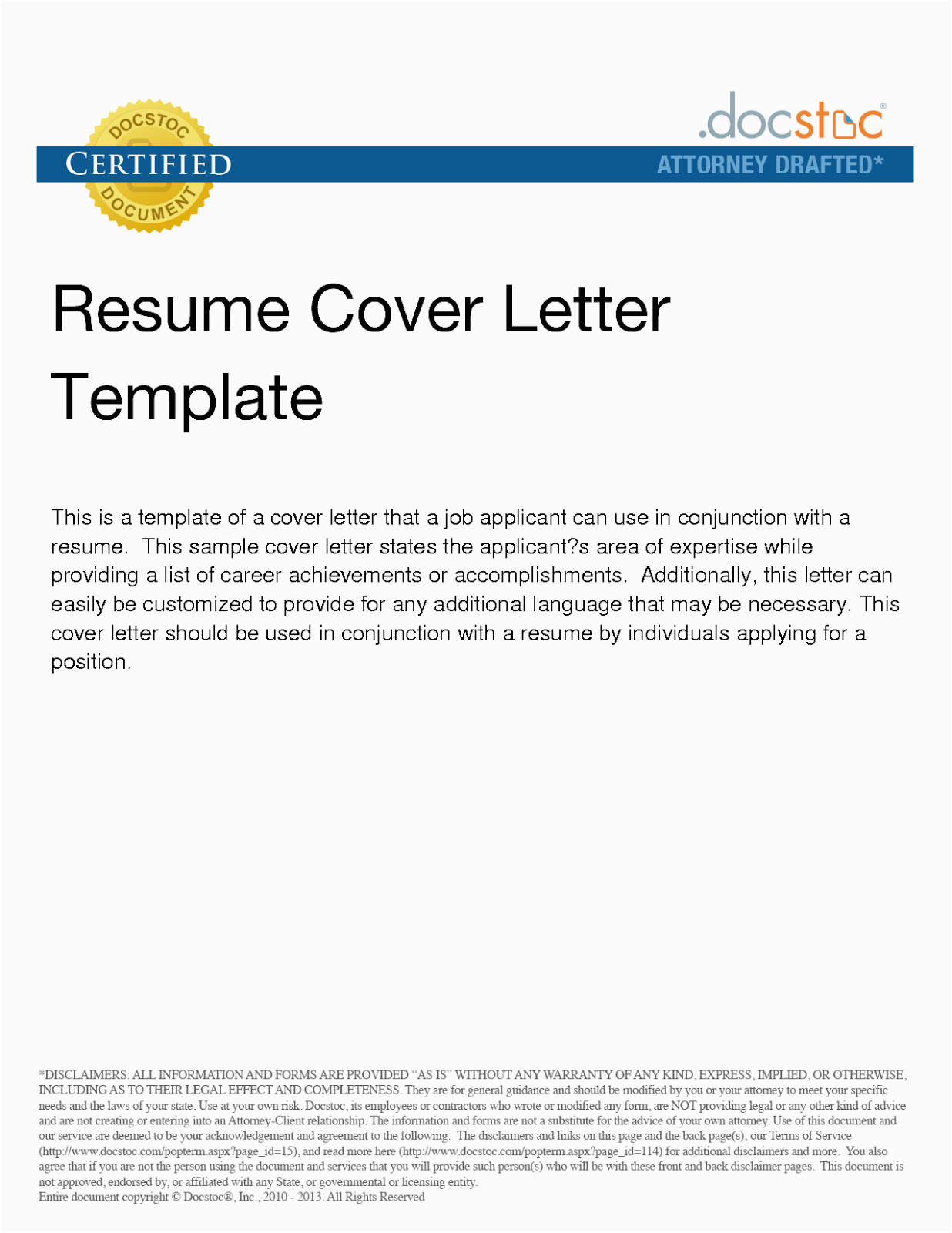 template of cover page for resume