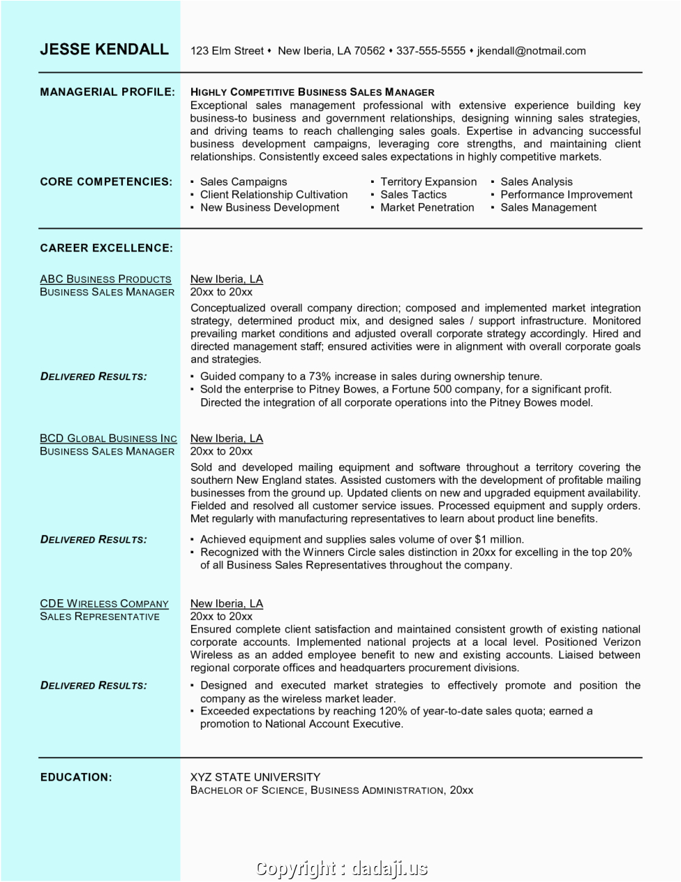 sales and marketing manager resume