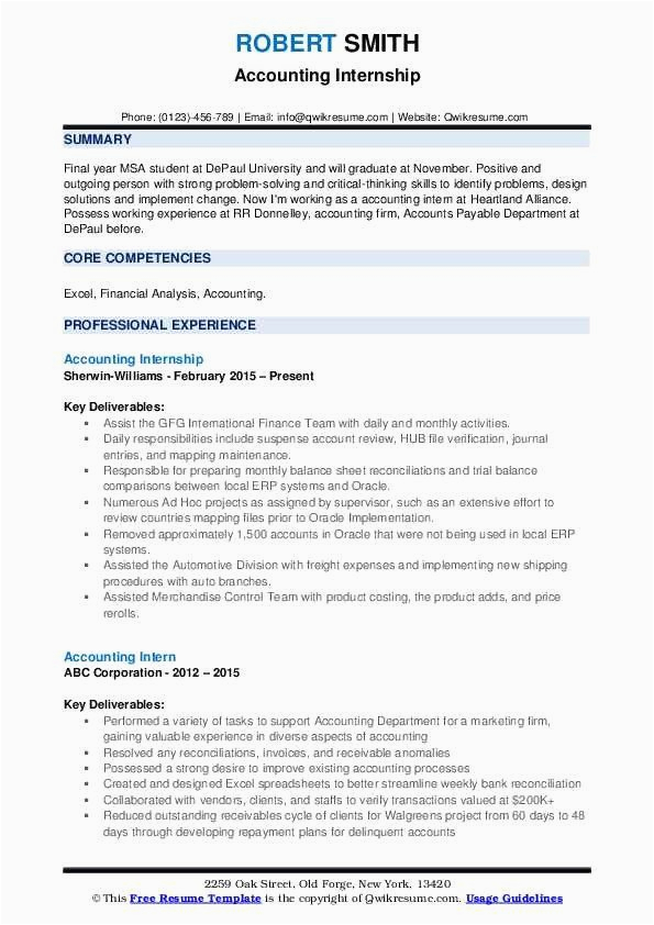 Sample Accounting Resume with No Experience Accounting Graduate Resume No Experience™