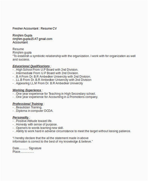 Sample Accounting Resume with No Experience Awesome Accounting Student Resume with No Experience
