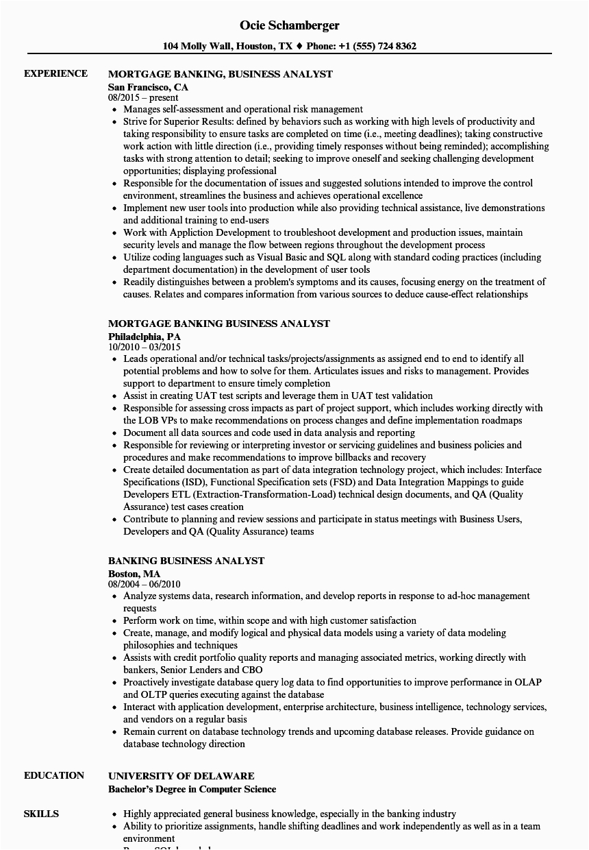 Sample Business Analyst Resume Banking Domain Investment Banking Domain Knowledge for Business Analyst