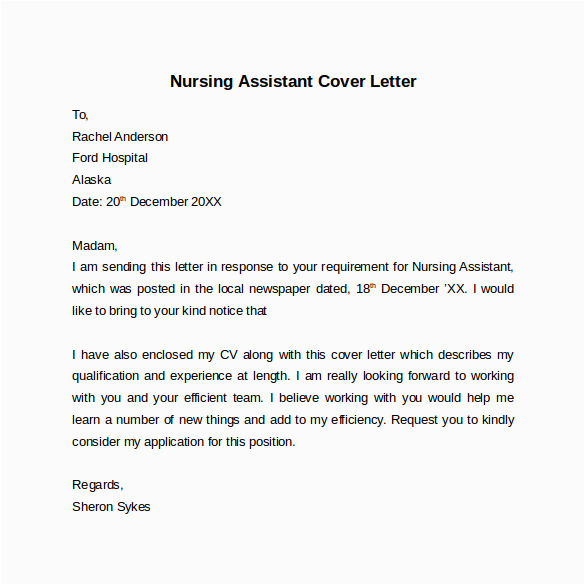 sample nursing cover letter template