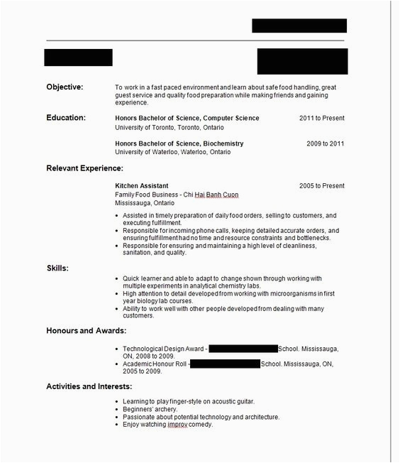 resume for first job no experience